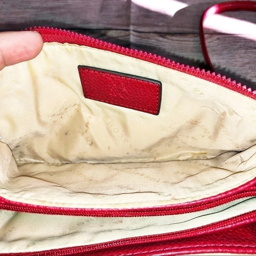 New York & Co. Red/Gold Crossbody Mini Studded Bag